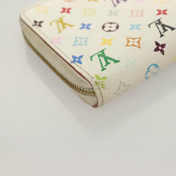LOUIS VUITTON Monogram Multicolor Zippy Coin Purse White M93741 LV Auth 129807