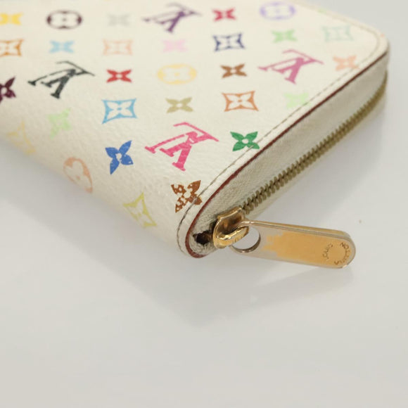 LOUIS VUITTON Monogram Multicolor Zippy Coin Purse White M93741 LV Auth 129807