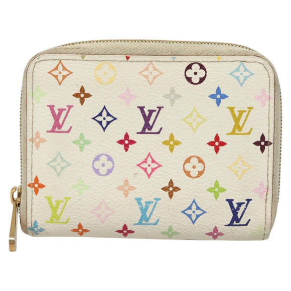 LOUIS VUITTON Monogram Multicolor Zippy Coin Purse White M93741 LV Auth 129807