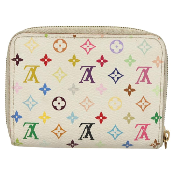 LOUIS VUITTON Monogram Multicolor Zippy Coin Purse White M93741 LV Auth 129807