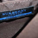 BURBERRY Nova Check Blue Label Tote Bag Canvas Brown Silver Auth 129810-11