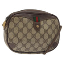 GUCCI GG Supreme Web Sherry Line Bag PVC Beige Gold 156 02 066 Auth 129814-1