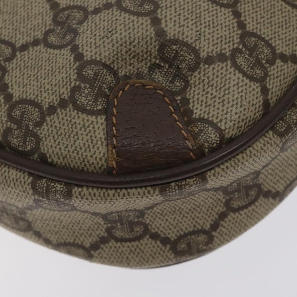 GUCCI GG Supreme Web Sherry Line Bag PVC Beige Gold 156 02 066 Auth 129814