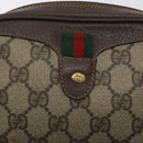 GUCCI GG Supreme Web Sherry Line Bag PVC Beige Gold 156 02 066 Auth 129814-17