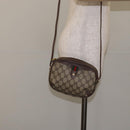 GUCCI GG Supreme Web Sherry Line Bag PVC Beige Gold 156 02 066 Auth 129814-22