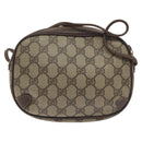 GUCCI GG Supreme Web Sherry Line Bag PVC Beige Gold 156 02 066 Auth 129814-2