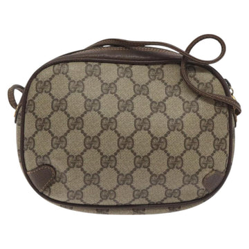 GUCCI GG Supreme Web Sherry Line Bag PVC Beige Gold 156 02 066 Auth 129814 - 0
