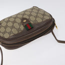 GUCCI GG Supreme Web Sherry Line Bag PVC Beige Gold 156 02 066 Auth 129814-6