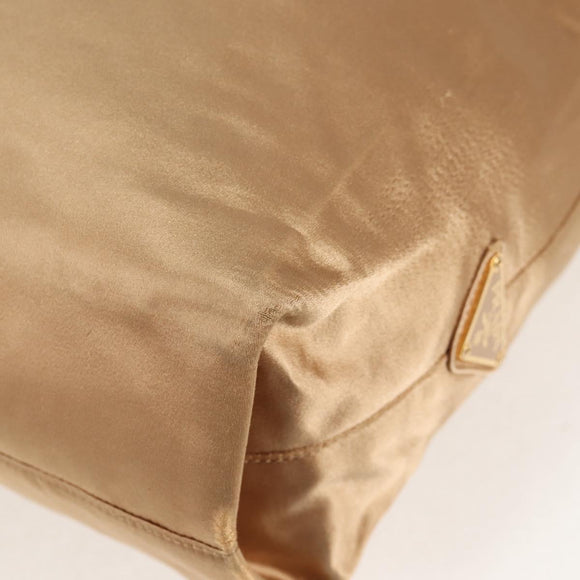 PRADA Chain Tote Bag Satin Gold Auth 129815