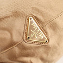 PRADA Chain Tote Bag Satin Gold Auth 129815-19