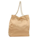 PRADA Chain Tote Bag Satin Gold Auth 129815-1