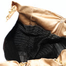 PRADA Chain Tote Bag Satin Gold Auth 129815-22
