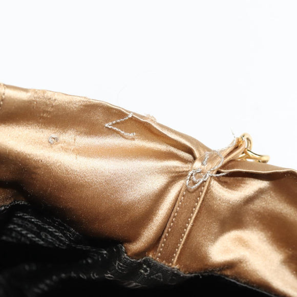 PRADA Chain Tote Bag Satin Gold Auth 129815
