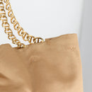 PRADA Chain Tote Bag Satin Gold Auth 129815-2