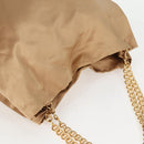 PRADA Chain Tote Bag Satin Gold Auth 129815-7