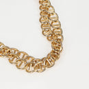 PRADA Chain Tote Bag Satin Gold Auth 129815-14