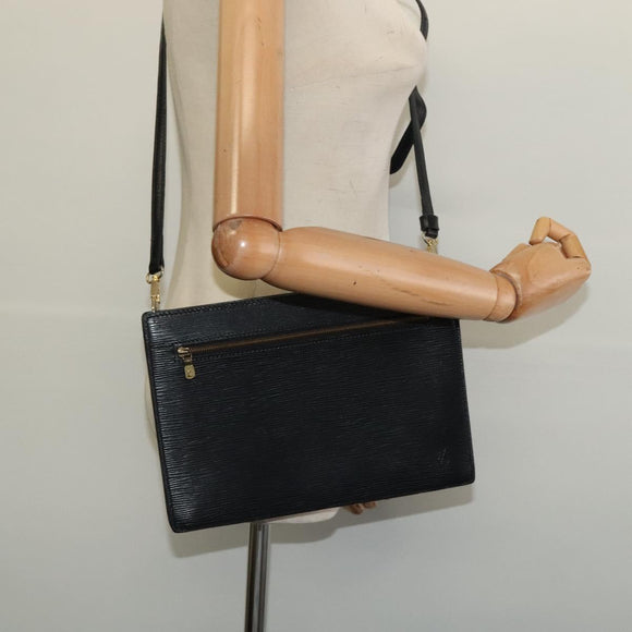 LOUIS VUITTON Epi Angian Shoulder Bag 2way Black M52112 LV Auth 129831