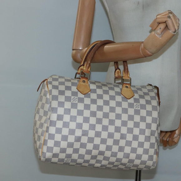 LOUIS VUITTON Damier Azur Speedy 30 Hand Bag N41533 LV Auth 129882