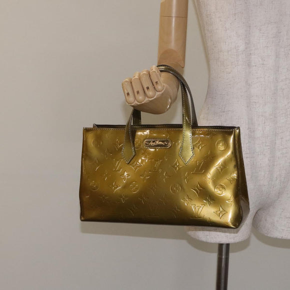 LOUIS VUITTON Monogram Vernis Wilshire PM Bag Gris Art Deco M91627 Auth 129895