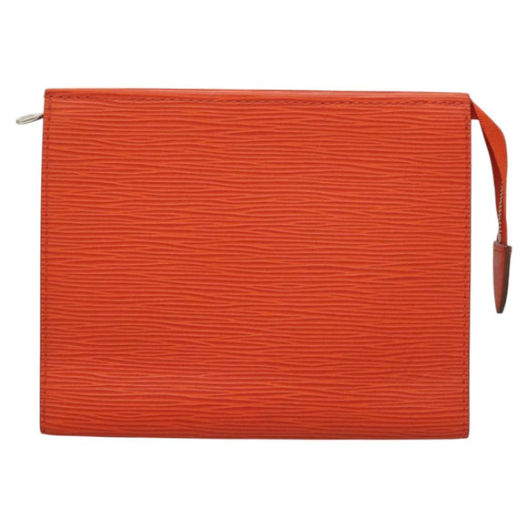 LOUIS VUITTON Epi Posh Toilet Pouch Orange Pimon M41084 LV Auth 129899