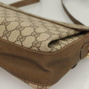GUCCI GG Supreme Web Sherry Line Bag PVC Beige Gold 904 02 08 Auth 129908-14