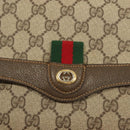 GUCCI GG Supreme Web Sherry Line Bag PVC Beige Gold 904 02 08 Auth 129908-15