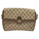 GUCCI GG Supreme Web Sherry Line Bag PVC Beige Gold 904 02 08 Auth 129908-2