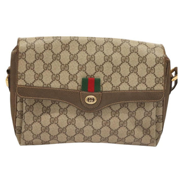 GUCCI GG Supreme Web Sherry Line Bag PVC Beige Gold 904 02 08 Auth 129908 - 0
