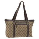 GUCCI GG Canvas Tote Bag Beige Gold 153008 Auth 129911-1