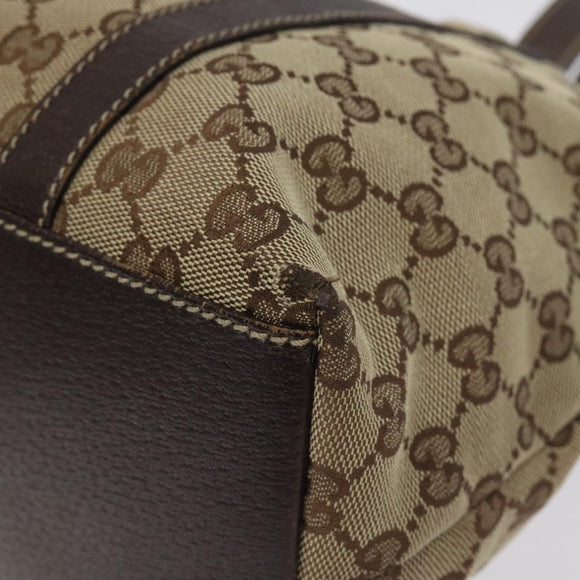 GUCCI GG Canvas Tote Bag Beige Gold 153008 Auth 129911