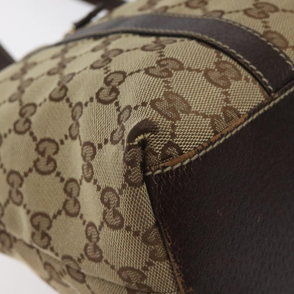 GUCCI GG Canvas Tote Bag Beige Gold 153008 Auth 129911