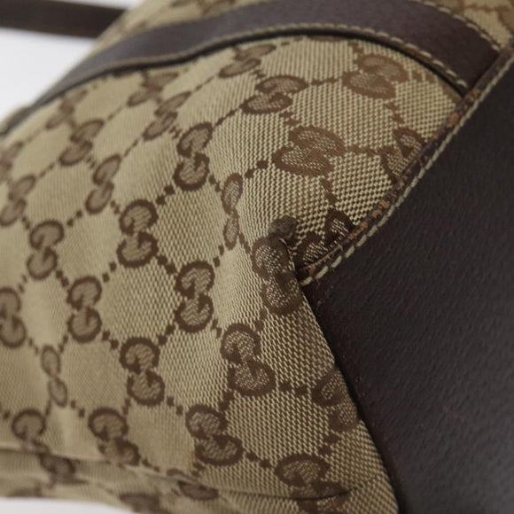GUCCI GG Canvas Tote Bag Beige Gold 153008 Auth 129911