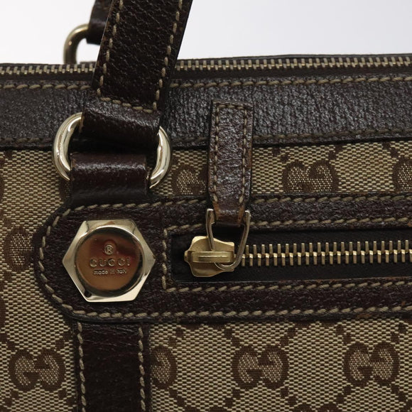 GUCCI GG Canvas Tote Bag Beige Gold 153008 Auth 129911