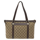 GUCCI GG Canvas Tote Bag Beige Gold 153008 Auth 129911-3