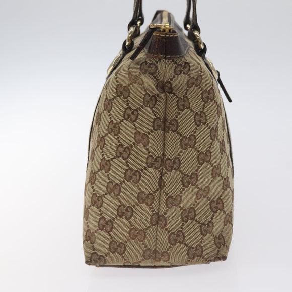 GUCCI GG Canvas Tote Bag Beige Gold 153008 Auth 129911