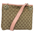 GUCCI GG Canvas Shoulder Bag Beige Gold 120841 Auth 129913-1