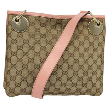 GUCCI GG Canvas Shoulder Bag Beige Gold 120841 Auth 129913
