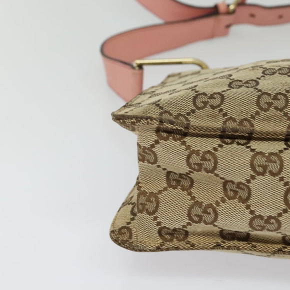 GUCCI GG Canvas Shoulder Bag Beige Gold 120841 Auth 129913