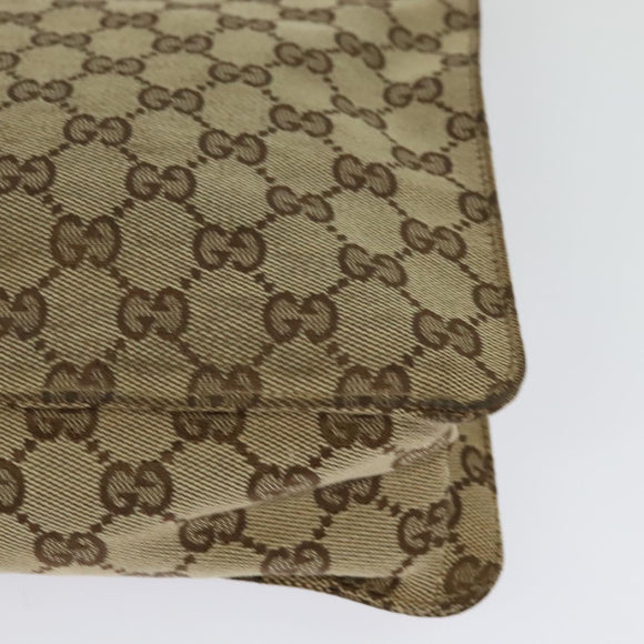 GUCCI GG Canvas Shoulder Bag Beige Gold 120841 Auth 129913