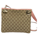 GUCCI GG Canvas Shoulder Bag Beige Gold 120841 Auth 129913-2