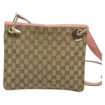 GUCCI GG Canvas Shoulder Bag Beige Gold 120841 Auth 129913 - 0