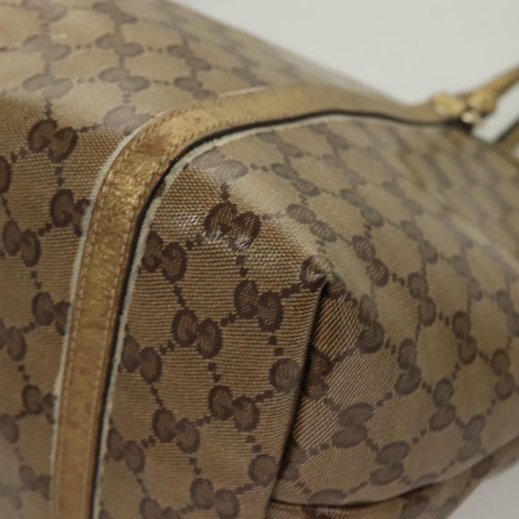 GUCCI GG Crystal Tote Bag Coated Canvas Beige Gold 197953 Auth 129915
