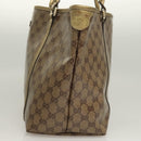 GUCCI GG Crystal Tote Bag Coated Canvas Beige Gold 197953 Auth 129915-3