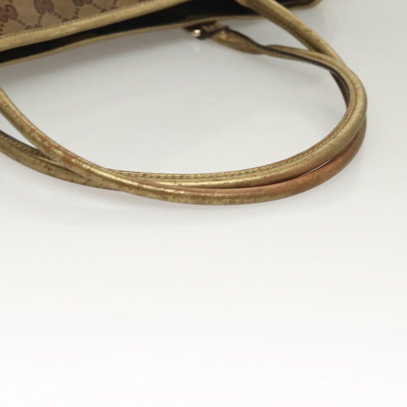 GUCCI GG Crystal Tote Bag Coated Canvas Beige Gold 197953 Auth 129915