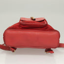 GUCCI Bamboo Backpack Suede Leather Red Gold 003 1956 0030 Auth 129916-12