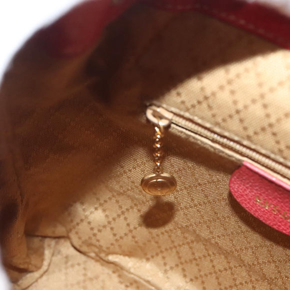 GUCCI Bamboo Backpack Suede Leather Red Gold 003 1956 0030 Auth 129916