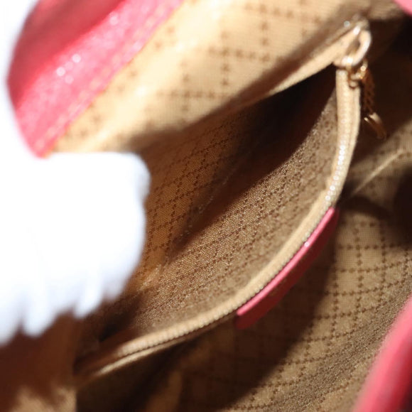 GUCCI Bamboo Backpack Suede Leather Red Gold 003 1956 0030 Auth 129916