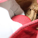 GUCCI Bamboo Backpack Suede Leather Red Gold 003 1956 0030 Auth 129916-27