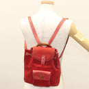 GUCCI Bamboo Backpack Suede Leather Red Gold 003 1956 0030 Auth 129916-28