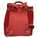 GUCCI Bamboo Backpack Suede Leather Red Gold 003 1956 0030 Auth 129916-3